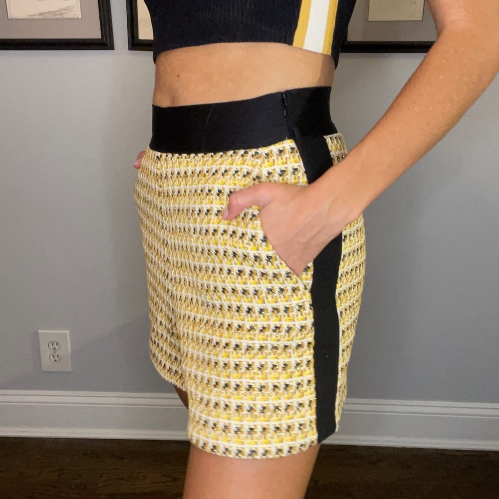 Maje Tweed Shorts with Line Detail